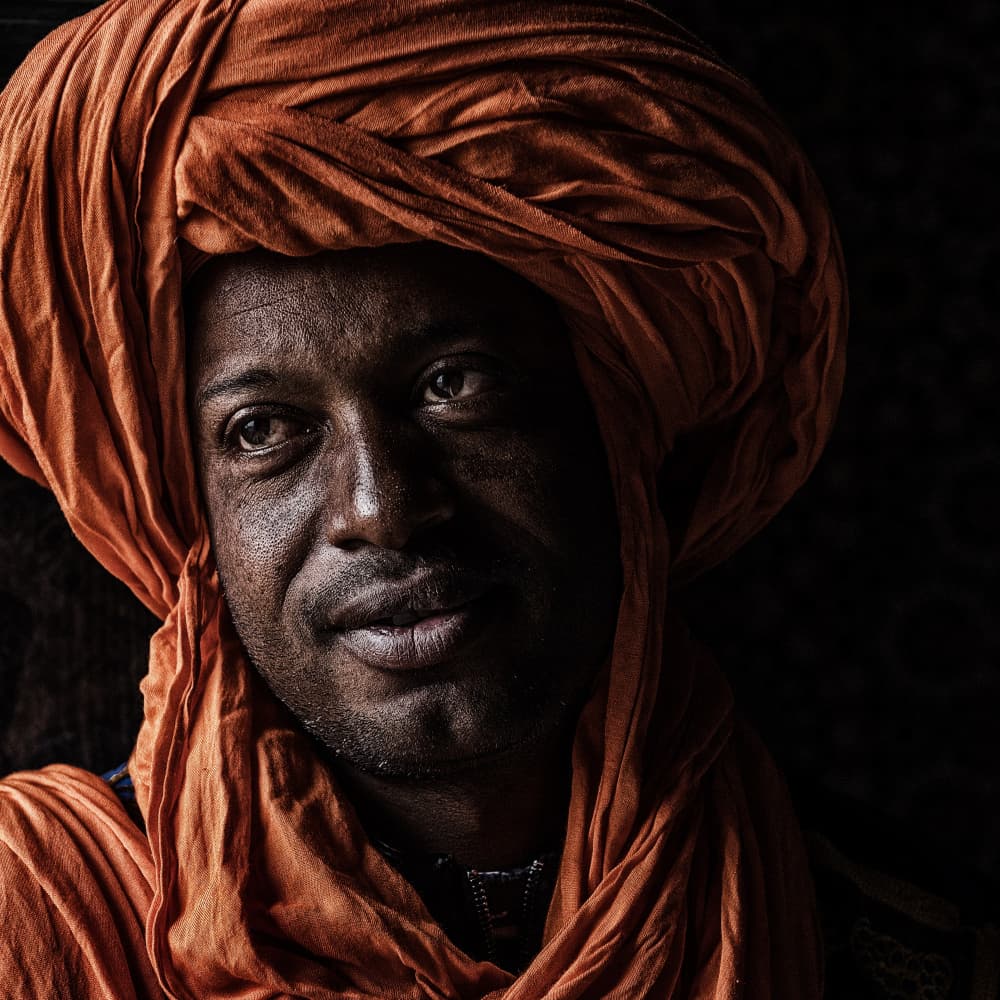 Orange Turban Portrait by Martin Steeb — canvas wall art