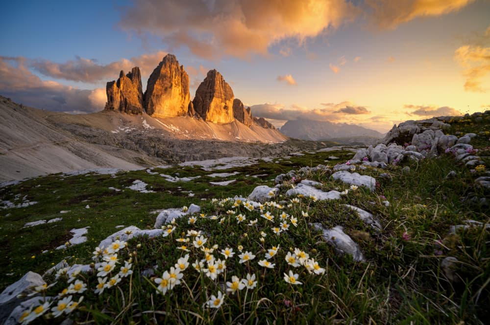 Tre Cime Golden Light by Petr Kovar — canvas wall art