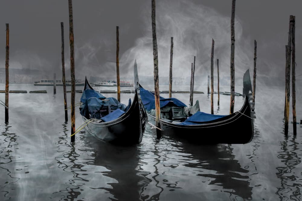 Misty Venice Gondolas by Isabelle DUPONT — canvas wall art