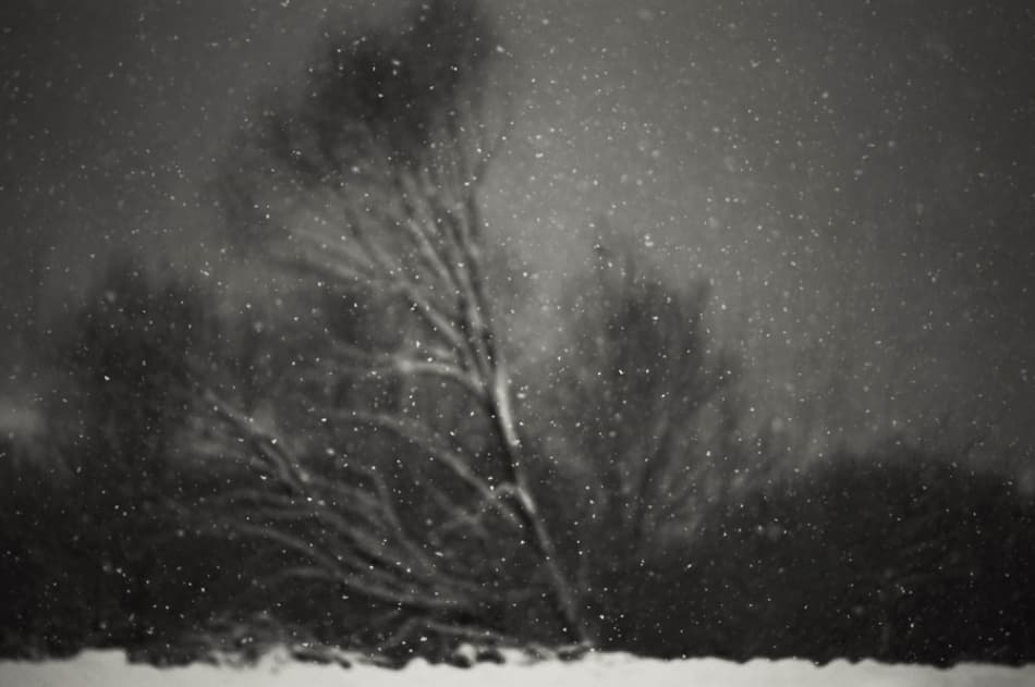 Peaceful Snowy Night by PhotoCosma — canvas wall art