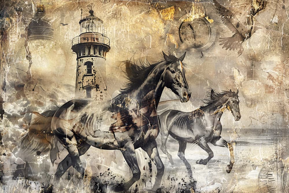 Wild Horses Lighthouse by Rafal Kulik — canvas wall art