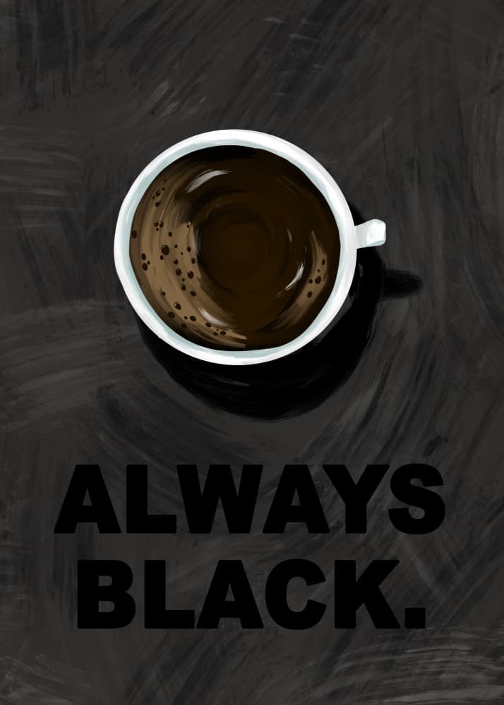 Always Black Coffee by EMELIEmaria — canvas wall art