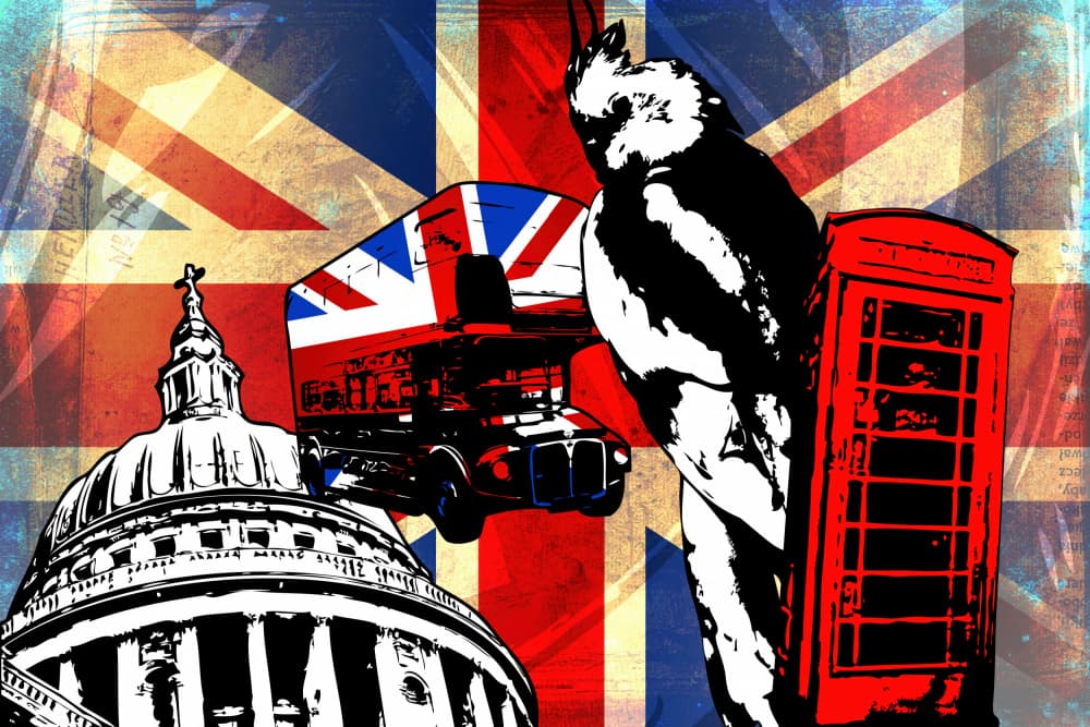 Union Jack London Icons by Rafal Kulik — canvas wall art