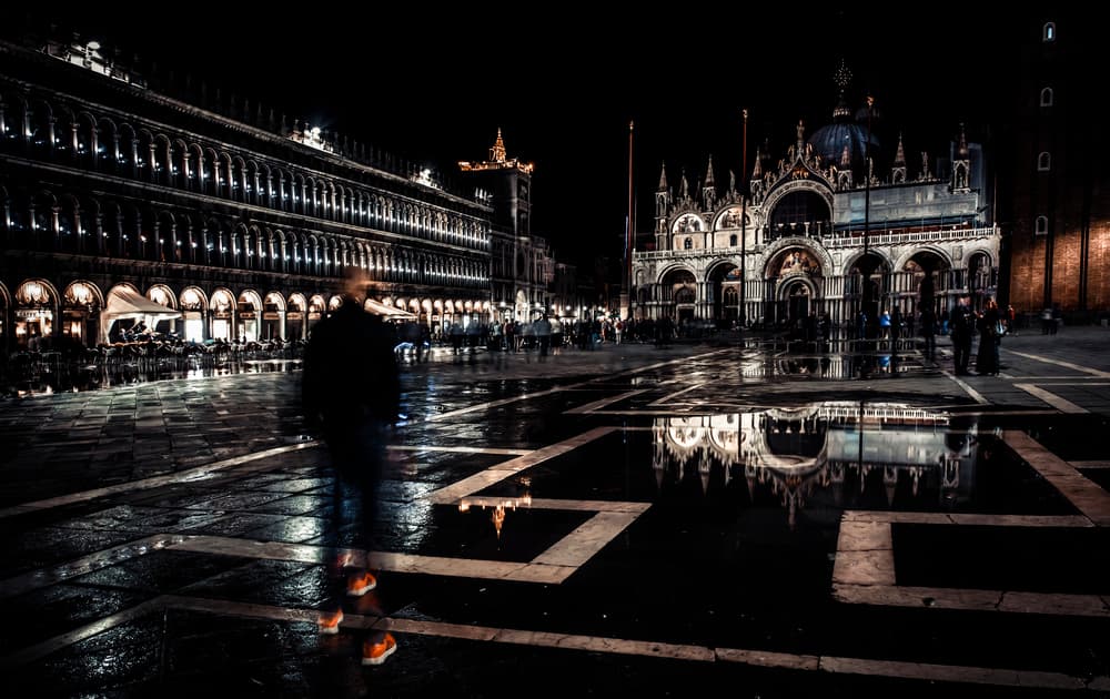 Venice Night Reflections by Carmine Chiriacò — canvas wall art