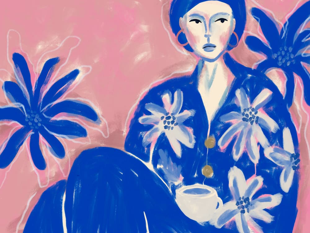 Blue Lady by Treechild — canvas wall art