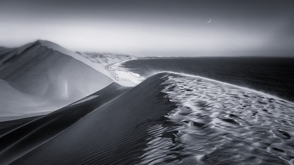 Moonlit Desert Coast by Gu and Hongchao — canvas wall art