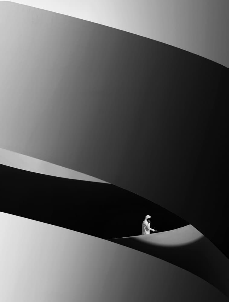 Modern Curves Lone Figure by Sara Goli — canvas wall art