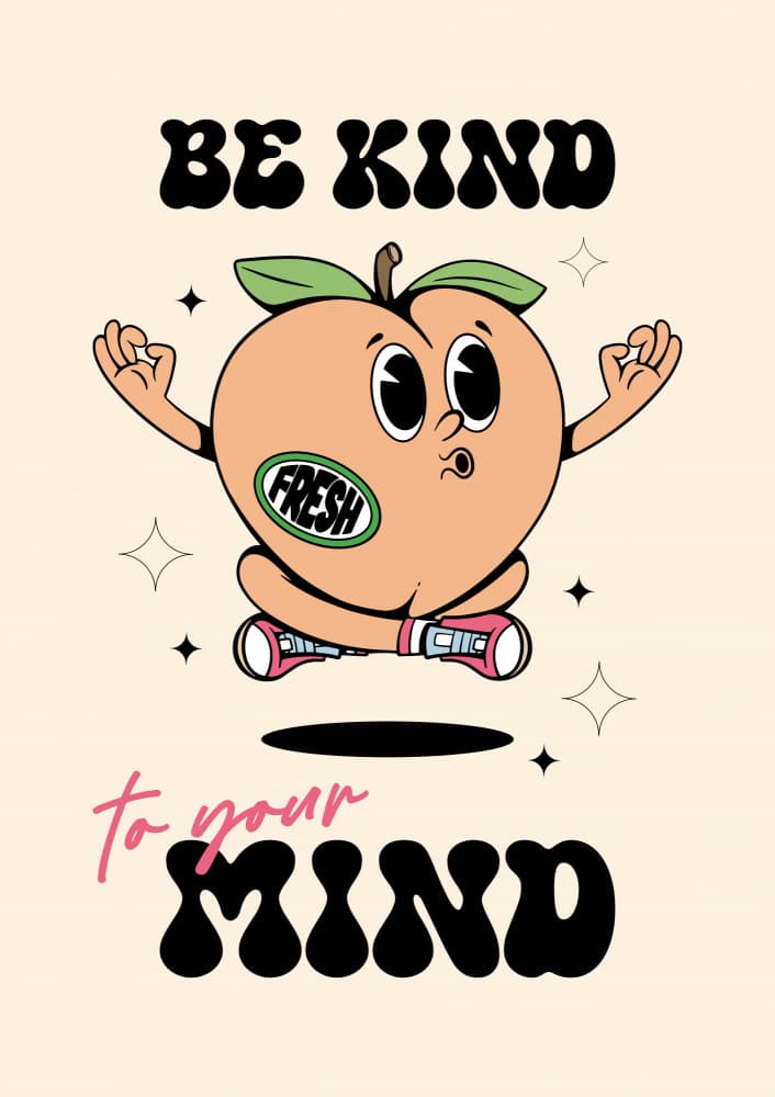 Kind Mindful Peach by Alina Shulhouskaya — canvas wall art