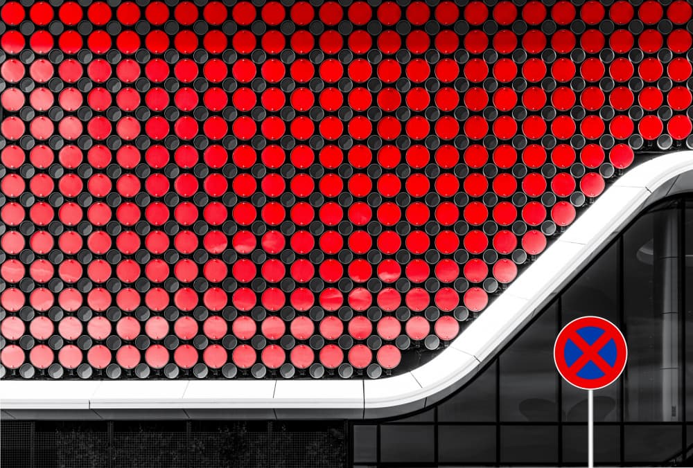 Red Circles Modern Design by Roland M Schwerdtfeger — canvas wall art