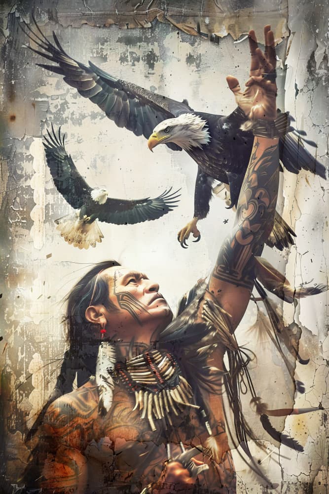 Indigenous Eagle Spirit by Rafal Kulik — canvas wall art