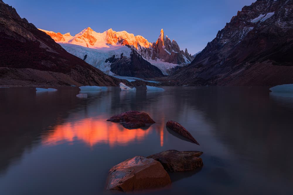 Cerro Torre Morning Glow by James Cai — canvas wall art