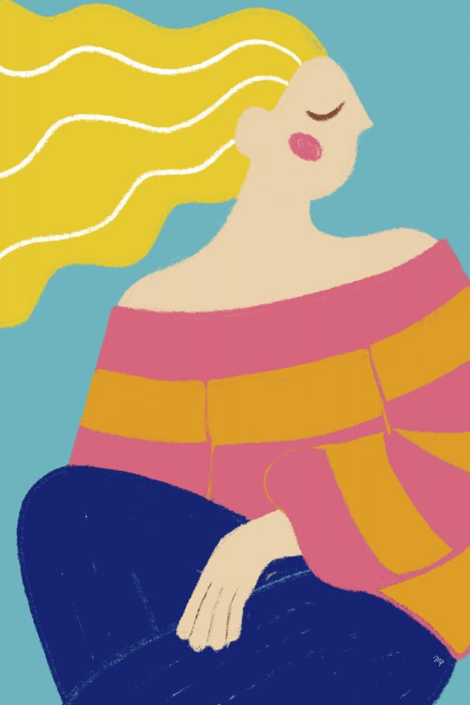 Peaceful Woman Dreaming by Martina — canvas wall art