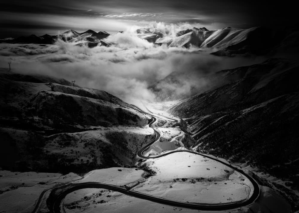 Winding Mountain Road by Chao Feng 天馬 — canvas wall art