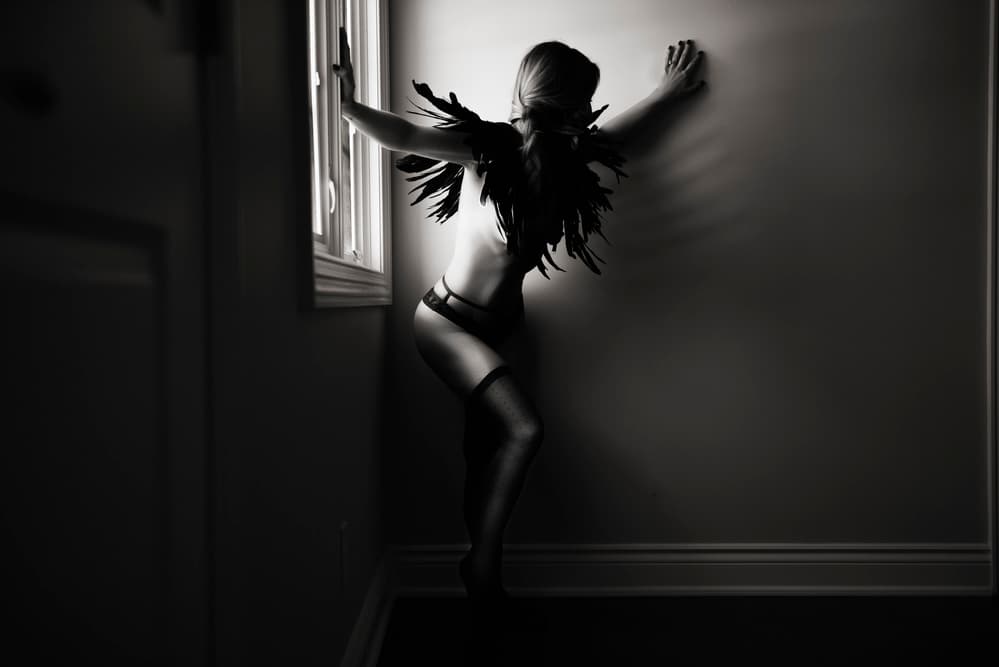 Sensual Woman With Feathers by Carmit Rozenzvig — canvas wall art