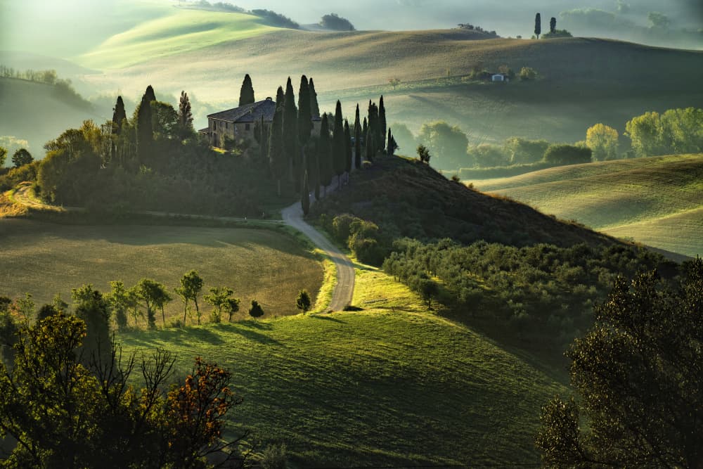Tuscan Hillside Villa by Pasquale Guerra — canvas wall art