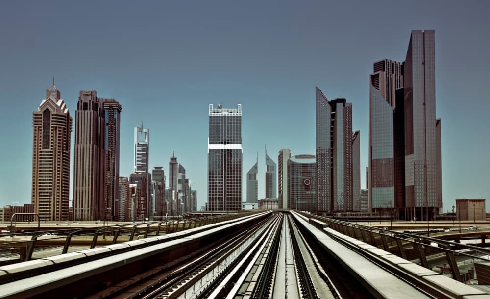 Urban Metro Skyline by Naufal — canvas wall art