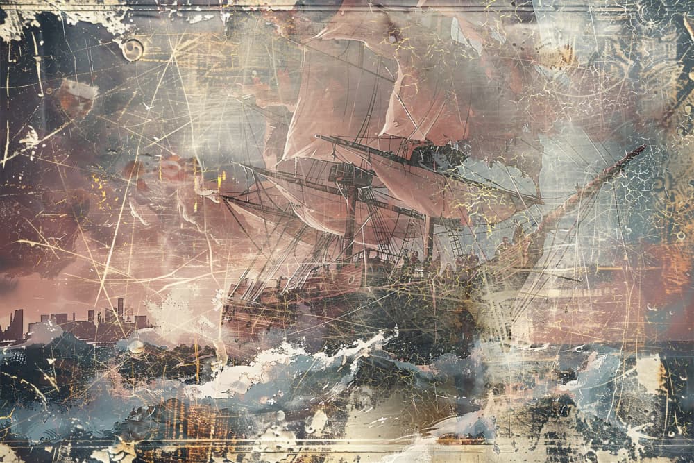 Ancient Ship Storm by Rafal Kulik — canvas wall art