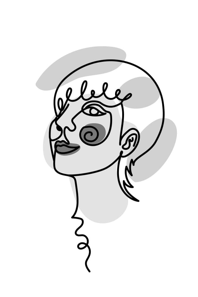 Abstract Face Drawing by Anna Rose — canvas wall art