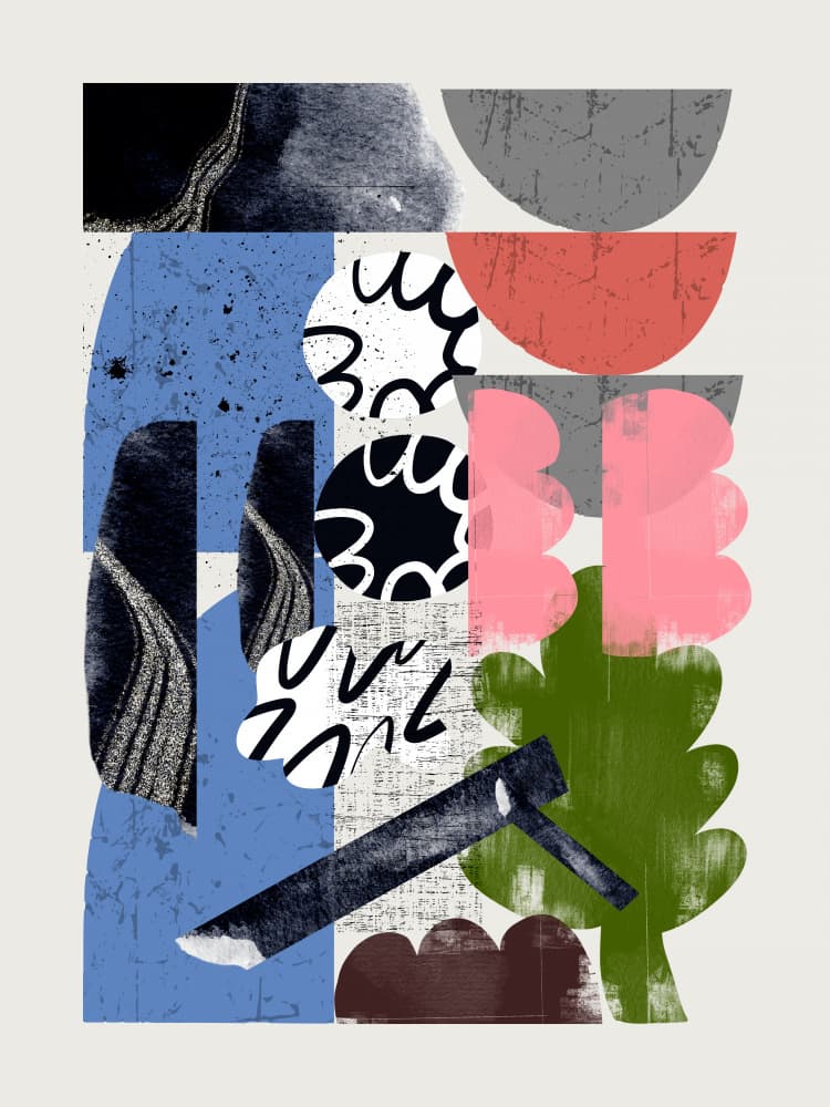 Colorful Abstract Forms by Little Dean — canvas wall art