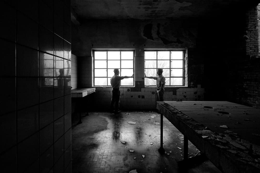 Two Men Window Light by Carlo Ferrara — canvas wall art