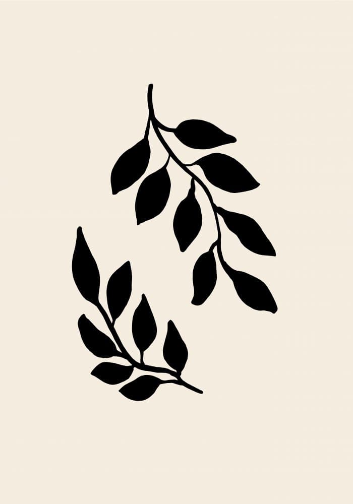 Organic Black Leaves by Pictufy Studio — canvas wall art