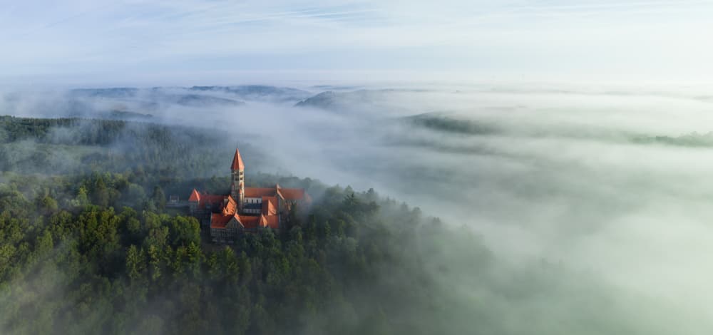 Monastery in the Mist by Guy Krier — canvas wall art