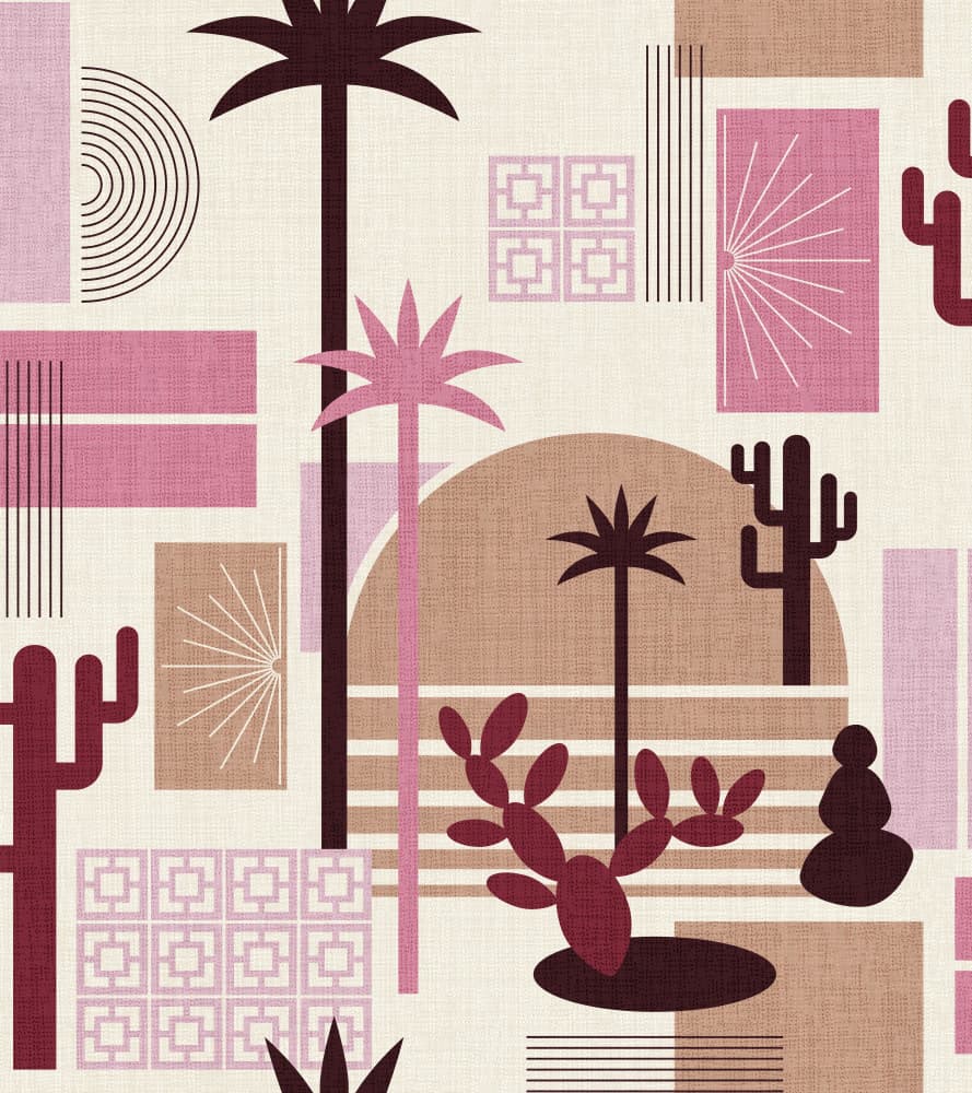 Midcentury Pink Desert by Alexandra Weise — canvas wall art