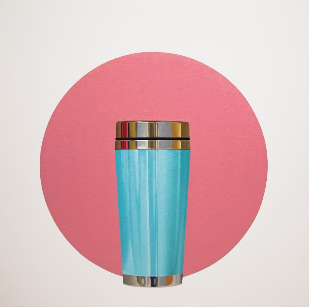 Modern Teal Tumbler by Ildefonso Martín — canvas wall art