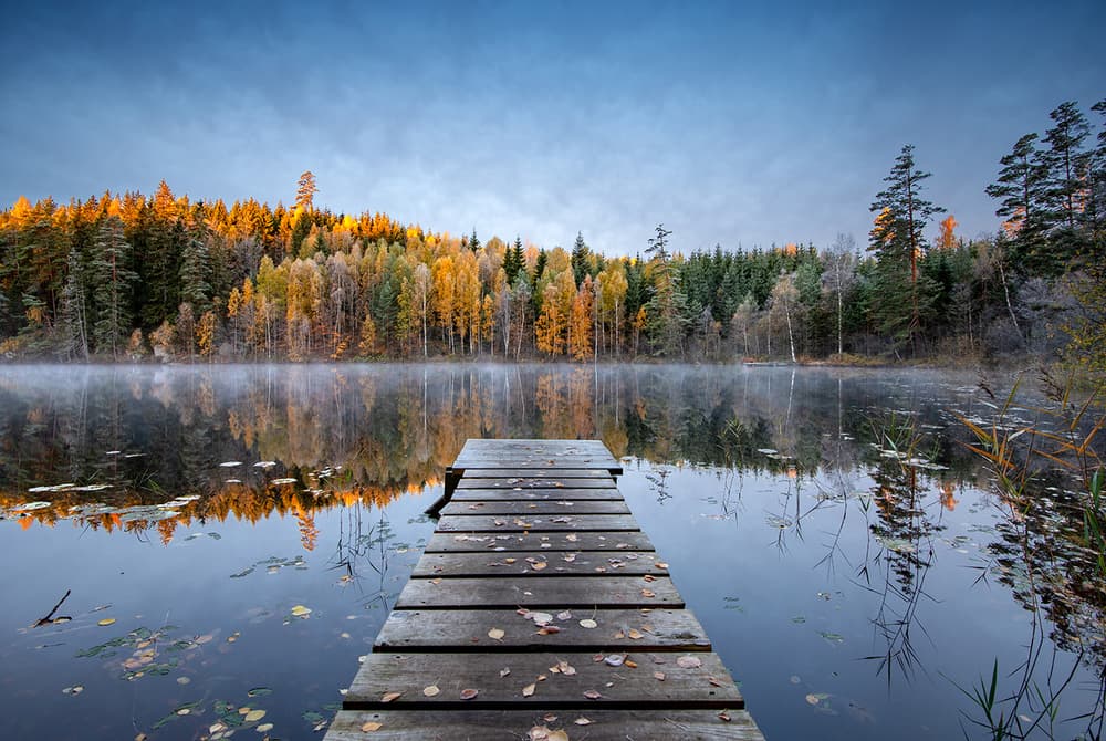 Autumn Lake Reflections by Keller — canvas wall art