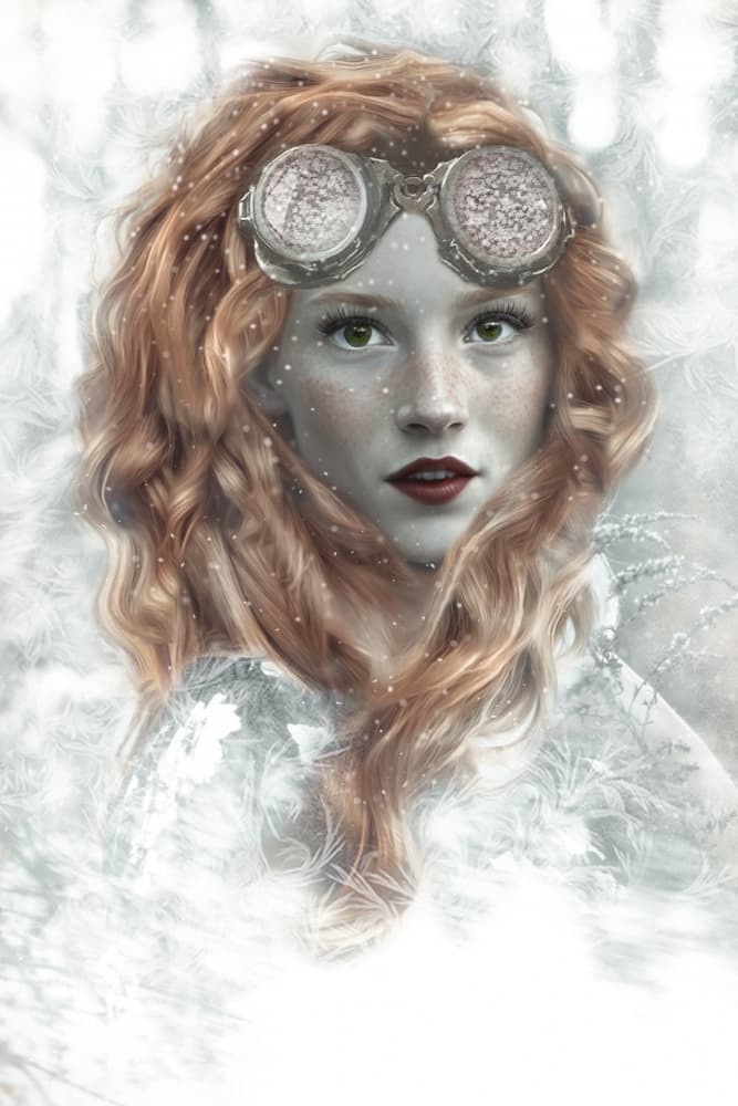 Snowy Goggles Redhead by Ewa Całkosińska-Kajzer — canvas wall art