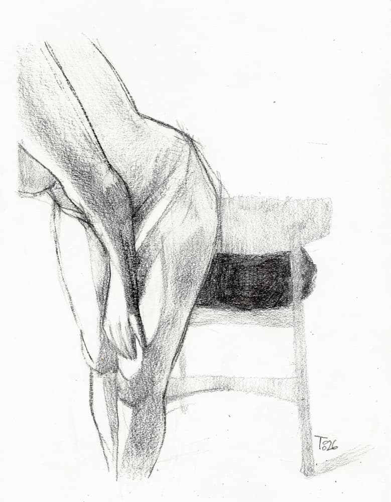 Bending Nude Form by Tore Bahnson — canvas wall art