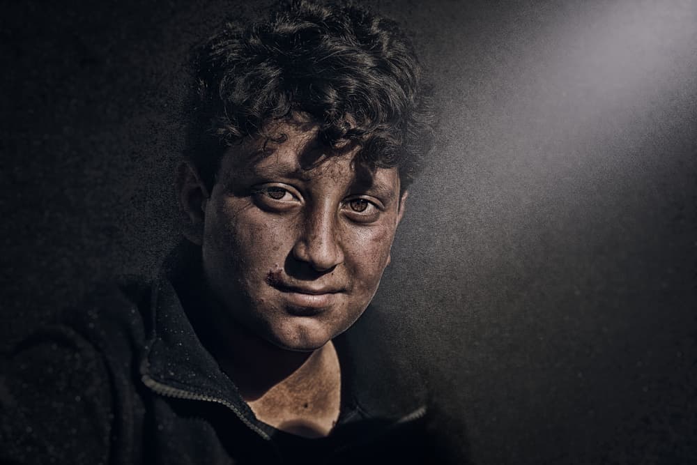 Gritty Boy Gaze by Husain ALSaeed — canvas wall art