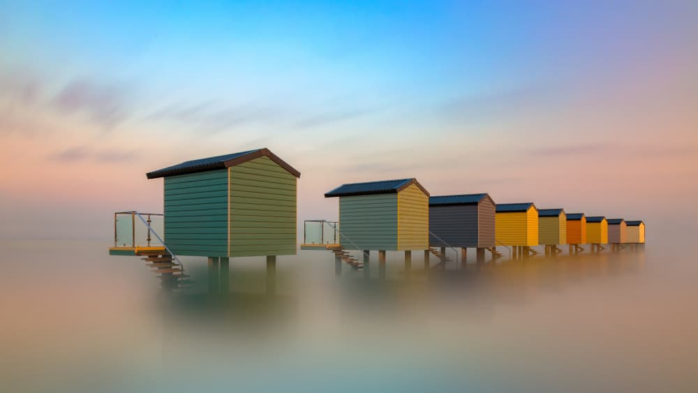 Colorful Stilt Cabins by Boterman Patrick — canvas wall art