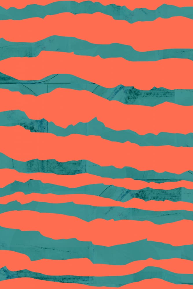 Wavy Coral Stripes by cartissi — canvas wall art