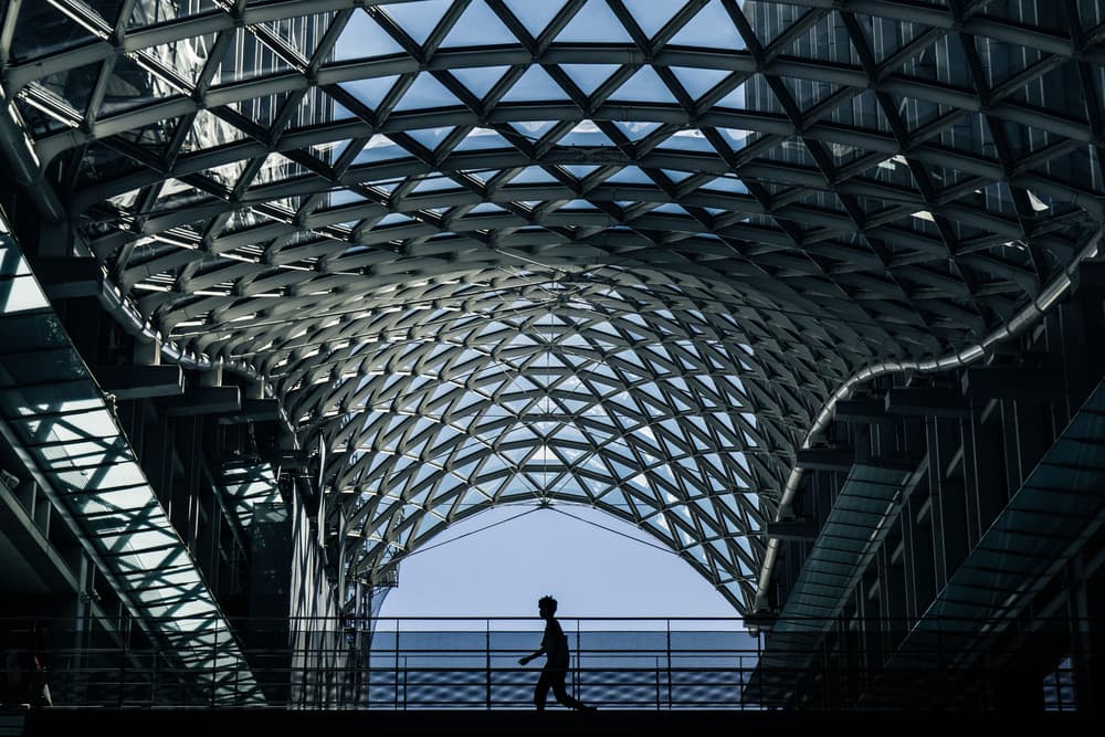 Modern Architectural Walk by Tetsuya Hashimoto — canvas wall art