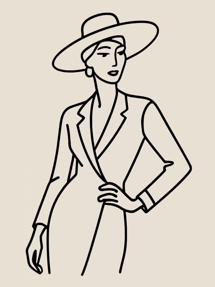 Elegant Woman In Hat by Little Dean — canvas wall art