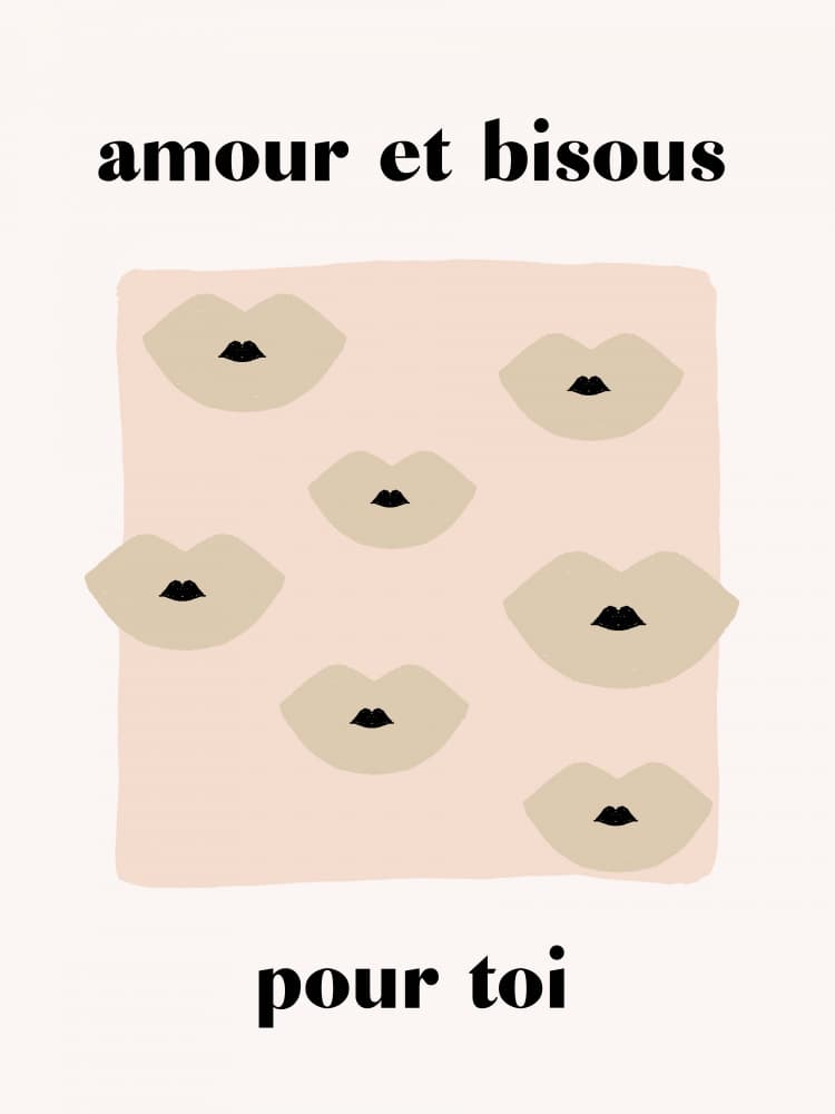 Amour Et Bisous by Aislinn Simmonds — canvas wall art