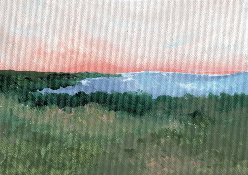 Pink Sky Coastal View by Nikita Jariwala — canvas wall art