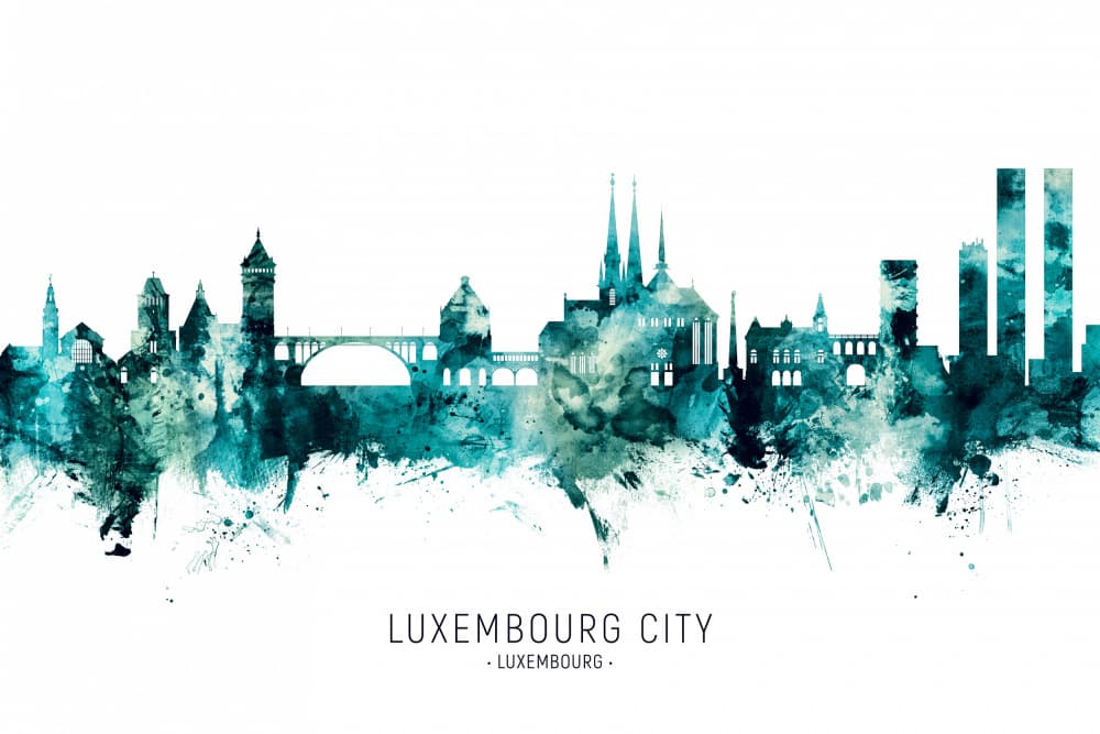 Luxembourg City Skyline by Michael Tompsett — canvas wall art