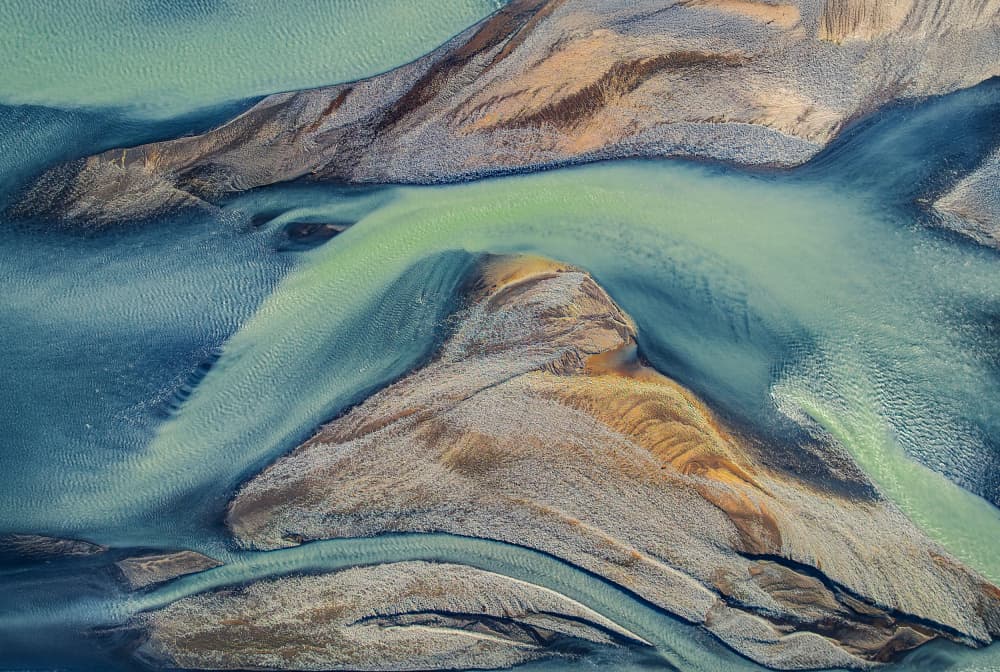 Aerial River Patterns by Wei (David) Dai — canvas wall art