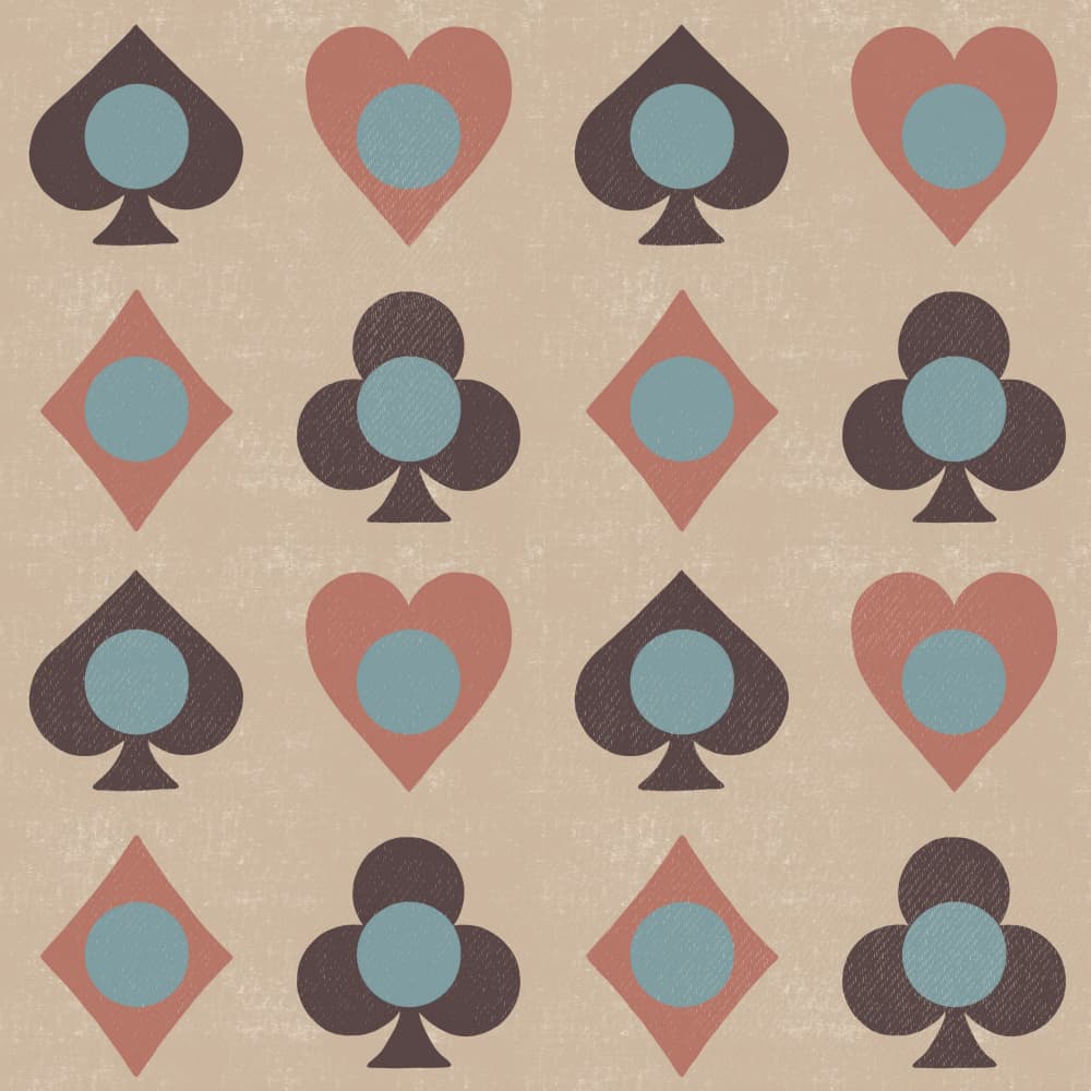 Muted Card Suits Pattern by Radhika Modi — canvas wall art