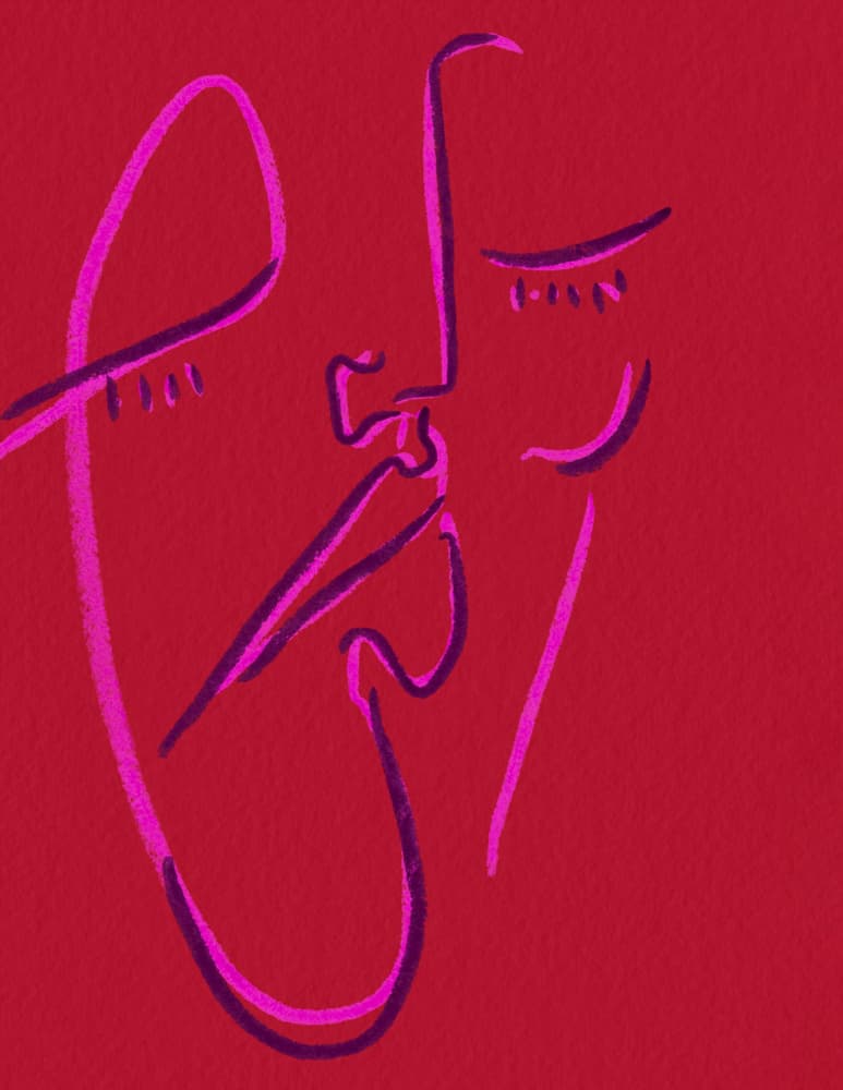 Abstract Love Kiss by JLC ART — canvas wall art