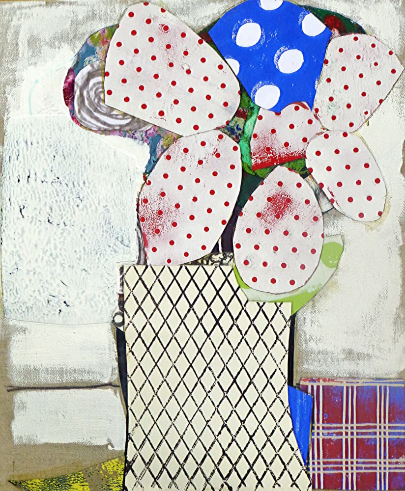 Polka Dot Flower Vase by Pascal Marlin — canvas wall art