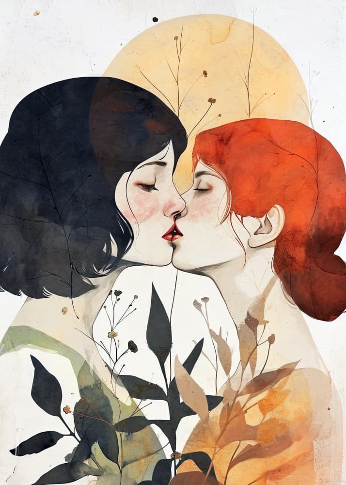 Intimate Floral Kiss by Justyna Jaszke — canvas wall art
