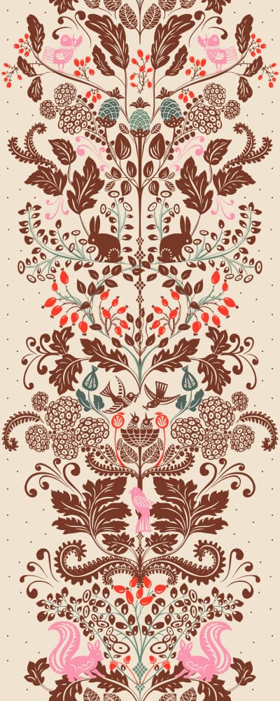 Whimsical Woodland Pattern by Annick — canvas wall art