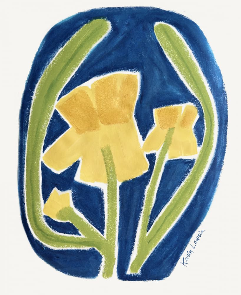 Vibrant Yellow Flowers by Karin Lauria — canvas wall art