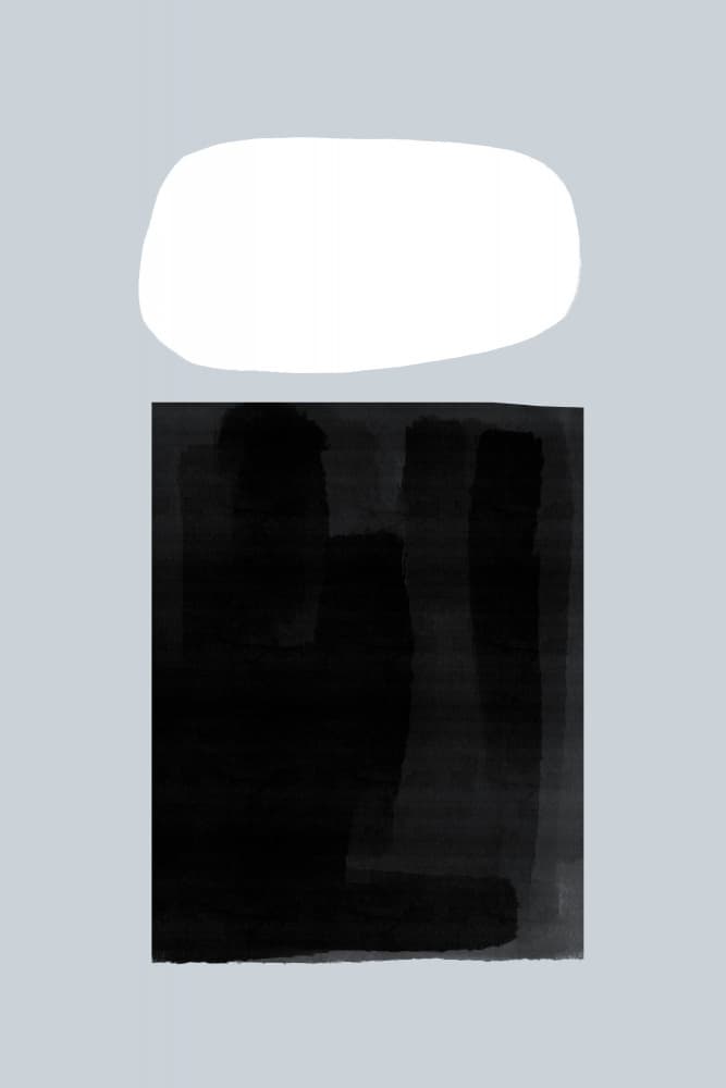 Black Rectangle Beneath A White Oval by uplusmestudio — canvas wall art