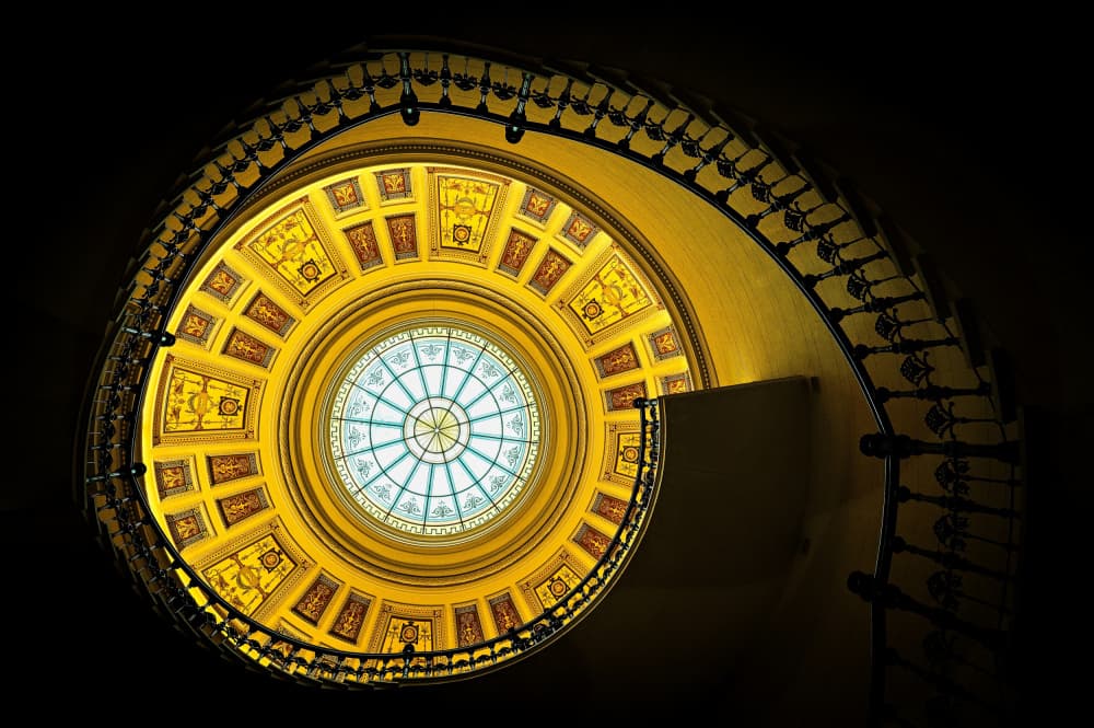 Golden Spiral Staircase by Milan Uhrin AFIAP AZSF — canvas wall art