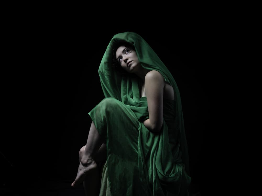 Green Draped Contemplation by Sam SDFMedia — canvas wall art