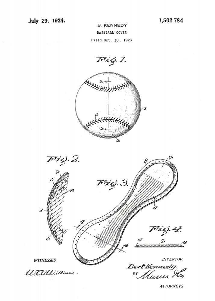 Vintage Baseball Patent by Andreas Magnusson — canvas wall art